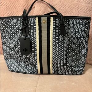 Stylish Black and Cream Tote Bag